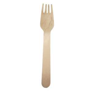 100 pcs wooden fork 16cm in bag
