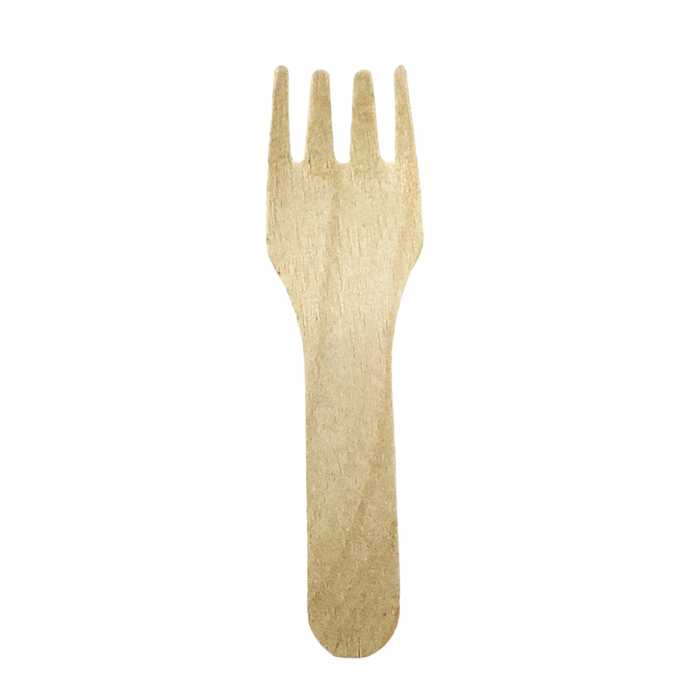 100pcs smallwooden fork F 7.5 cm in bag