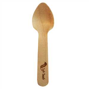 100pcs wooden spoon SOFT 7.5cm in bag
