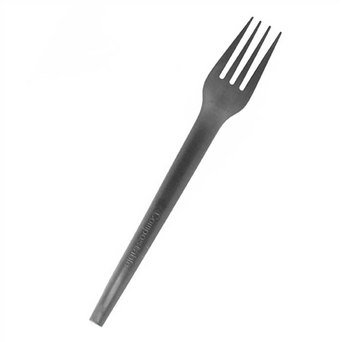 25 Forks reusable CPLA 17 cm BLACK
