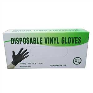 Vinyl Glove not powder 100 pcs XL BLACK