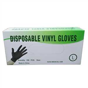 Vinyl Gloves, not powder 100 pcs L BLACK