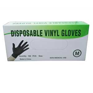 Vinyl Gloves not powder 100 pcs M BLACK